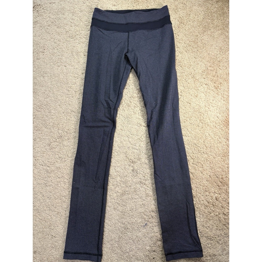 Lululemon Skinny Groove Pant Women 4 Diamond Dot Black/White Athleisure